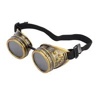 Taidda Lunettes Vintage Steampunk Double Couche pour Décoration de Fête, Plaquette de Nez Réglable, Lentille Anti-usure, pour événements à Thème Rétro - Matériau ABS Noir (Taidda46xed0529i-16)