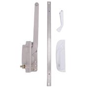 Taidda Manivelle de Remplacement pour Fenêtre, Opérateur de Battant à Bras Unique Droit avec Couvercle Blanc Amovible et Poignée Métallique Pliable Emboîtée, pour Fenêtre en Bois PVC