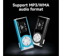 Taidda Mini Lecteur de Musique MP3 Compact avec écran LCD et Lumière LED pour Profiter de la Musique à L'extérieur Bleu, Lecteur de MP3 en Métal, de pour Activités de Plein Air (Black)