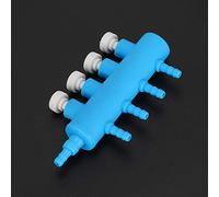 Taidda Répartiteur d'air pour Aquarium, Adaptateur de Pompe à Oxygène Durable pour Distributeur de Tuyau d'air à 2 Voies et 3 Voies, Connexion de Tube de 4 Mm, Couleur Bleu Blanc, 2 Pièces pour Les