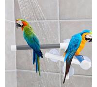 Taidda Support de Perchoir de Bain d'oiseaux en PVC avec Ventouse pour Aras, Support de Douche Sûr et Robuste pour Le Bain d'oiseaux, Facile à Installer, Couleur Aléatoire, Merveilleux pour Oiseaux