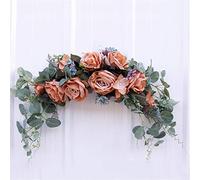 Taidda Swag de Fleurs Artificielles en Tissu de Soie, Butin Floral Décoratif Artisanal Fin pour Mur de Cheminée, Arc de Mariage (210.00)