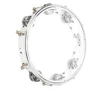 Taidda Tambourin à Double Rangée Réglable de 10 Pouces, Jingles à Percussion Lumineux pour Fête, Performance, Public ABS + Métal (Transparent)