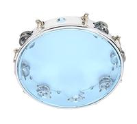 Taidda Tambourin à Double Rangée Réglable de 10 Pouces, Jingles à Percussion Lumineux pour Fête, Performance, Public ABS + Métal (BLUE)