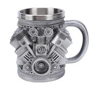Taidda Tasse à café de Conception de Moteur Valves de Pistons 3D Hautes Performances Vilebrequins Construction en Résine en Acier Inoxydable avec Poignée Ergonomique pour les Amat (V8)