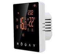 Taidda Thermostat LCD Intelligent pour Un Contrôle Efficace de la Température, Commande Vocale pour Un Usage Domestique, Compatible avec, et Tmall Genie, AC230V (Dos Orange et Bouton Blanc 16A)