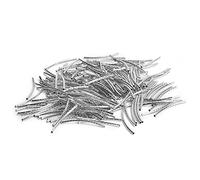 Taidda Tube de Nouilles incurvé, Perles D'espacement, Torsion élégante et Durable pour la Fabrication de Bijoux à Bricoler Soi-même, 200 Pièces pour Colliers, Bracelets, Artisanat D'art (SILVER)