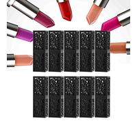 Taidda Tube de Rouge à Lèvres Noir 10 Pièces 12.1mm Vide Bricolage Cosmétique Baume à Lèvres Conteneur Bouteille pour Artisanat Bricolage Maquilleurs PP Matériel Rose nacré (Noir creux 10 pièces)