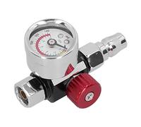 Taidda Valve de Régulateur de Pression D'air à Filetage G1/4 Pouces, Manomètre pour Pistolet de Pulvérisation de Peinture, 0-140psi/0-10bar avec Construction en Acier Inoxydable