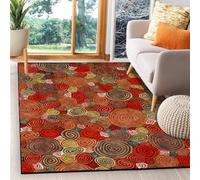 Taidianolp Tapis décoratif pour salon, décoration d'intérieur, 160 x 200 cm, doux à poils courts pour chambre à coucher, salle à manger, motif géométrique abstrait, rouge, jaune, bleu, vert