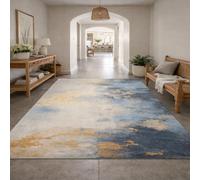 Taidianolp Tapis Salon Décoration,Abstrait Jaune, Bleu, Gris, 200 x 280 cm,Tapis à Poils Courts pour Décoratif Salle de séjour Chambre