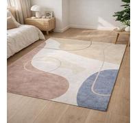 Taidianolp Tapis Salon Décoration,Art Décoratifs Abstrait Moderne Beige, Rouge Clair, Bleu, Blanc, Rose, 60 x 90 cm,Tapis Décoratif Table de Chevet Chambre à Coucher,