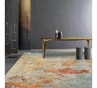Taidianolp Tapis Salon Décoration,Bleu Sarcelle, Rouge, Orange, Jaune, Beige. Abstrait, Moderne et Multicolore, 200 x 300 cm.,Grand Tapis pour Décoratif Salle de séjour Chambre,