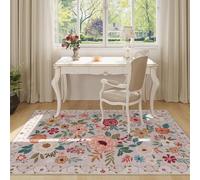 Taidianolp Tapis Salon Décoration,Décoration Moderne pour Chambre de Fille, Motif Fleurs Rouges et Vertes, colorée, 120 x 160 cm,Tapis Chambre Décoratif Lavable Antidérapant Intérieur