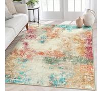 Taidianolp Tapis Salon Décoration,Multicolore Rouge Marron Bleu Vert Beige Abstrait Moderne, Coloré, 160 x 230 cm,Tapis pour Décoratif Salle de séjour Chambre Moquette,