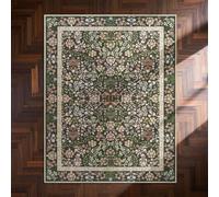 Taidianolp Tapis Salon Décoration, Noir Vert Floral Rouge Orange Vintage, Multicolore, 120 x 210 cm,Tapis Motif Déco Aesthetic Chambre Adulte Tapis Cadeau,