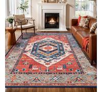 Taidianolp Tapis Salon Décoration,Vintage Distressed, Style Oriental, Rouge, Bleu, Orange, Jaune, Multicolore, 200 x 300 cm,Grand Tapis pour Décoratif Salle de séjour Chambre,