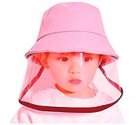 Taiduosheng Enfants De Visage Bouclier Visières Anti-Dégâts Chapeau Bucket Cap Anti UV Soleil Été Sports De Plein Air Chapeaux - Rose - Taille Unique