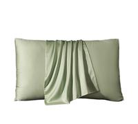 Taie d Oreiller en Soie Taie d'oreiller en Soie de mûrier Naturelle 50x70 65x65 véritable for protéger la Peau(Light Green,50x70cm 1pc)