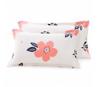 Taie d’Oreiller Imprimée en Tissu, Fleurs du, 2 taies | Conception robuste, d'oreiller décorative, Utilition intérieure, Pr célibataires