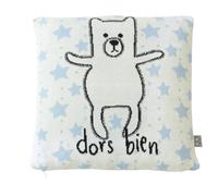 Taie de coussin coton bio ourson
