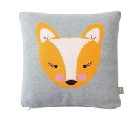 Taie de coussin coton tricoté renard