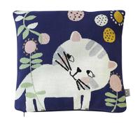Taie De Coussin En Coton Biologique Bleu, Chaton TU