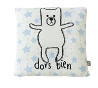 Taie de coussin en coton biologique écru, ourson TU