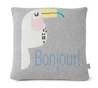 Taie de coussin en coton biologique gris, toucan TU