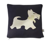 Taie de coussin en coton biologique noir, chien TU