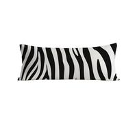 Taie de Traversin 110 cm Noir et Blanc Taie d'oreiller 40x110 cm Protege Oreiller, Velour Housses Coussin Bande Imprimée Recto Verso Taille Housse Traversin Sleeping Oreiller Cadeau pour Femme G-369