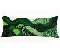 Taie de Traversin 120 cm Abstrait Taie Oreiller 40 x 120 cm Taies D'oreillers Vert Impression Recto Verso Protege Oreiller, Améliorer Sommeil Qualité Long Coussin Grossesse pour Lit Canapé J0-1337