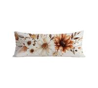 Taie de Traversin 120 cm Blanc Taie d'oreiller 40x120 cm Protege Oreiller, Velour Housses Coussin Couleur Orange Imprimée Recto Verso Taille Housse Traversin Sleeping Oreiller Cadeau pour Femme G-293