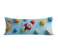 Taie de Traversin 120 cm Bleu Taie D'oreiller 40x120 cm Lin Housse Traversin, Rectangulaire Protege Oreiller Moderne Motif, avec Fermeture Éclair Invisible Grande Housse Coussin pour Canapé Lit BZ-621
