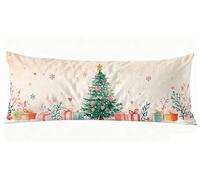 Taie de Traversin 120 cm Noël Taie Oreiller 40 x 120 cm Taies D'oreillers Rose Impression Recto Verso Protege Oreiller, Améliorer Sommeil Qualité Latéral Long Coussin Grossesse pour Lit Canapé J0-1378