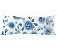 Taie de Traversin 120 cm Rose Taie Oreiller 40 x 120 cm Taies D'oreillers Bleu Impression Recto Verso Protege Oreiller, Améliorer Sommeil Qualité Latéral Long Coussin Grossesse pour Lit Canapé J0-1392