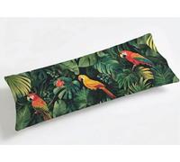 Taie de Traversin 120 cm Vert Housse de Traversin 120x40cm Perroquet, Luxe Grande Taies d'oreiller Velours de Corps Orthopédique Maternité, Douce, Confort et Respirante, pour Déco Salon Canapé K8-909