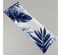 Taie de Traversin 120 x 40 cm Coussin pour Dormir sur le Côté Bleu Marine Housse de Coussin Feuille Oreiller de Corps, Avec Fermeture Éclair Body Pillow Velour Soutien Grossesse Coussin Long Y4-500