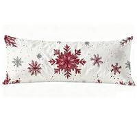Taie de Traversin 140 cm Bourgogne Taie Oreiller 40 x 140 cm Taies D'oreillers Flocon Neige Impression Recto Verso Protege Oreiller, Améliorer Sommeil Qualité Latéral Long Coussin Grossesse J0-166