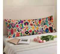 Taie de Traversin 140 cm Brillant Taie Oreiller 40x140 Taies D'oreillers Double Face Impression traversins, Velour Protege Oreiller, Latéral Long Coussin Grossesse, Housse de Coussin Couleur w-11449