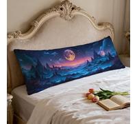 Taie de Traversin 140 cm Paysage 40x140 Taies D'oreillers HD Double Face Impression Velour Protege Oreiller,Améliorer Sommeil Qualité Latéral Long Coussin Grossesse,Housse de Coussin Bleu marine 0p-15