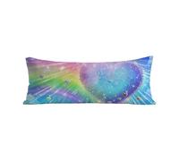 Taie de Traversin 145 cm Arc-en-Ciel Taie d'oreiller 40x145 cm Protege Oreiller, Velour Housses de Coussin Amour Imprimée Recto Verso Taille Housse Traversin Side Sleeping Oreiller Cadeau Femme G-279
