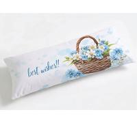 Taie de Traversin 150 cm Beige Housse de Traversin 150x50cm Fleurs, Luxe Grande Taies d'oreiller Velours de Corps Orthopédique Maternité, Douce, Confort et Respirante, pour Déco Salon Canapé K8-975