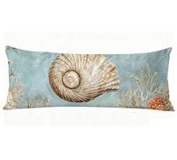 Taie de Traversin 150 cm Conque Taie Oreiller 50 x 150 cm Taies D'oreillers Gris Impression Recto Verso Protege Oreiller, Améliorer Sommeil Qualité Long Coussin Grossesse pour Lit Canapé J0-1340