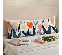 Taie de Traversin 150 cm Crème Taie Oreiller 50x150 Taies D'oreillers HD Double Face Impression Velour Protege Oreiller, Latéral Long Coussin Grossesse, Housse de Coussin Couleur Caramel w-11065