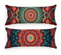 Taie de Traversin 150 cm Europe du Nord Taie Oreiller 50x150 Lot de 2 Velour Housse Coussin Mandala Double Face Impression Housse Traversin avec Fermeture Eclair Caché pour Salon Chambre Lit, Model287