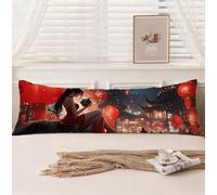 Taie de Traversin 150 cm Japon Taie Oreiller 50 x 150 Housse Coussin Femme, Doux Velour Coussin de Grossesse, Double Face Impression Sommeil Qualité Housse Traversin pour Salon Chambre Lit, Model167