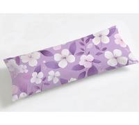 Taie de Traversin 150 cm Lilas Housse de Traversin 150x50cm Fleurs, Luxe Grande Taies d'oreiller Velours de Corps Orthopédique Maternité, Douce, Confort et Respirante, pour Déco Salon Canapé K8-873