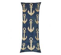 Taie de Traversin 150 cm x 50 cm Bleu Taie Oreiller 50x150, Housse Coussin Ancre Coussin Velour Decoration Maison Housse Traversin Double Face Impression Oreiller, pour Salon Chambre Lit, Model1846