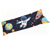 Taie de Traversin 180 cm Bleu Marine, Housse Traversin 180x60cm Univers, Qualité Taies d'oreiller Velours avec Fermeture Éclair Invisible, Ultra Douce, Confort et Respirante, Avable en Machine S3-1427